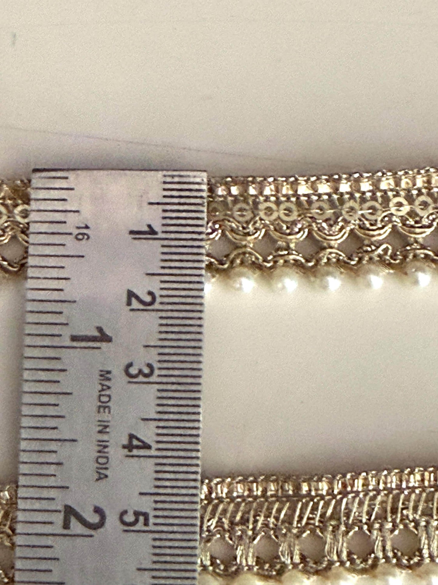 Antique Gold Pearl Edging Lace Trim