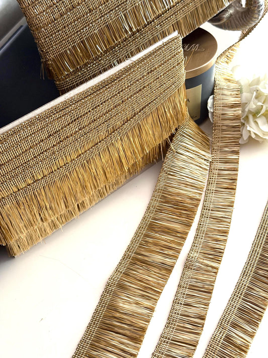 Metallic Gold Bullion Fringe Trim