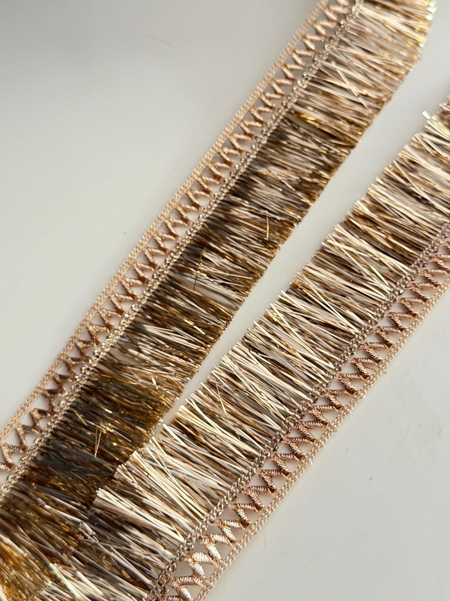 Champagne Gold Metallic Fringe Trim