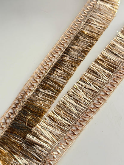 Champagne Gold Metallic Fringe Trim