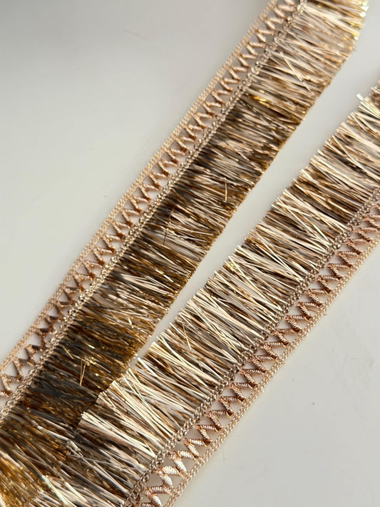 Champagne Gold Metallic Fringe Trim