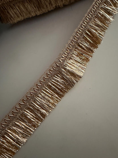 Champagne Gold Metallic Fringe Trim