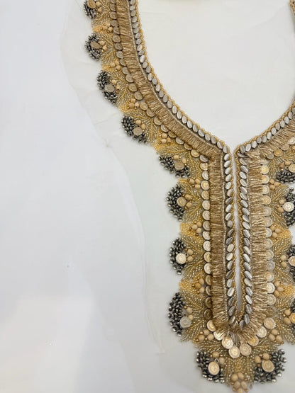 Hand Embroidered Neckline Applique