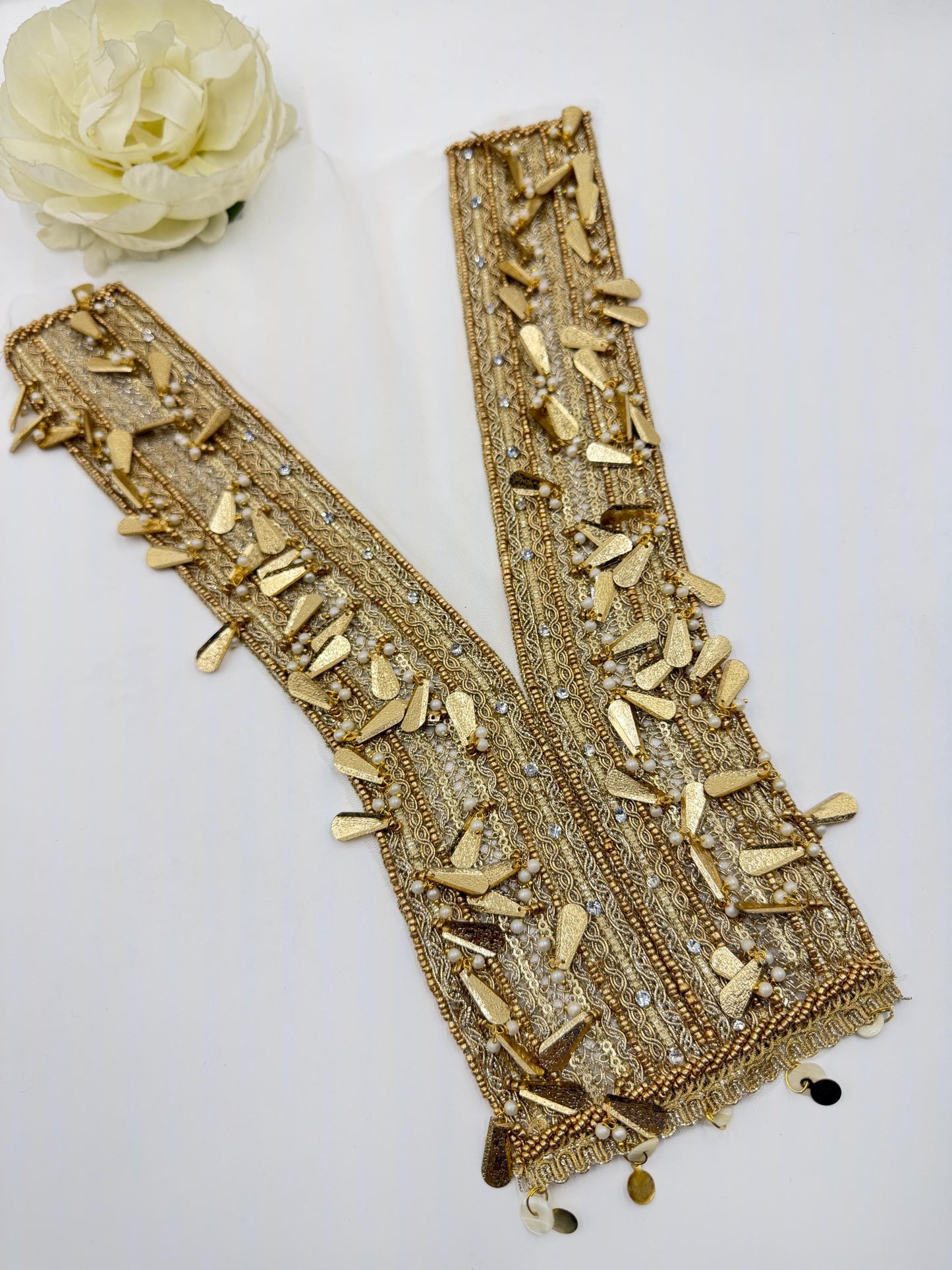 Gold Zardozi Neckline Applique