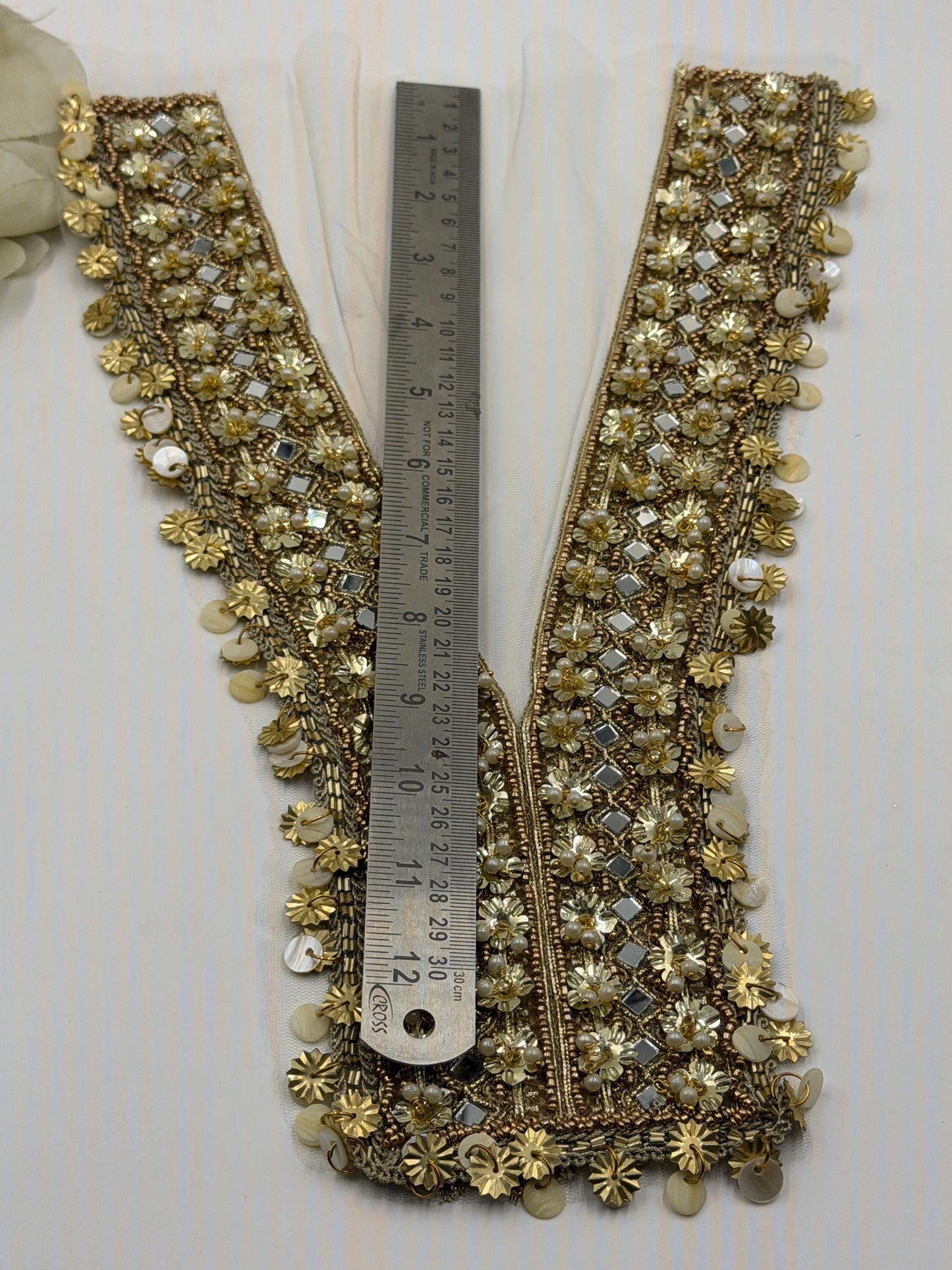 Gold Bridal Neckline Applique