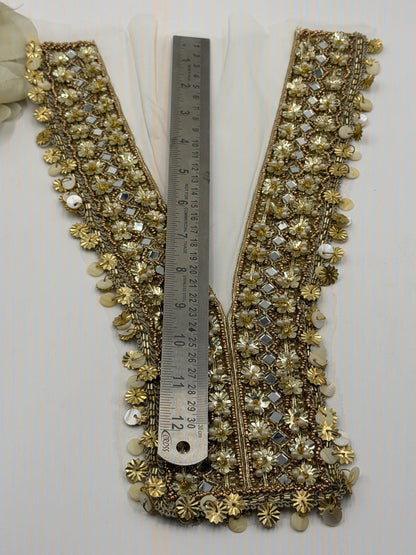 Gold Bridal Neckline Applique