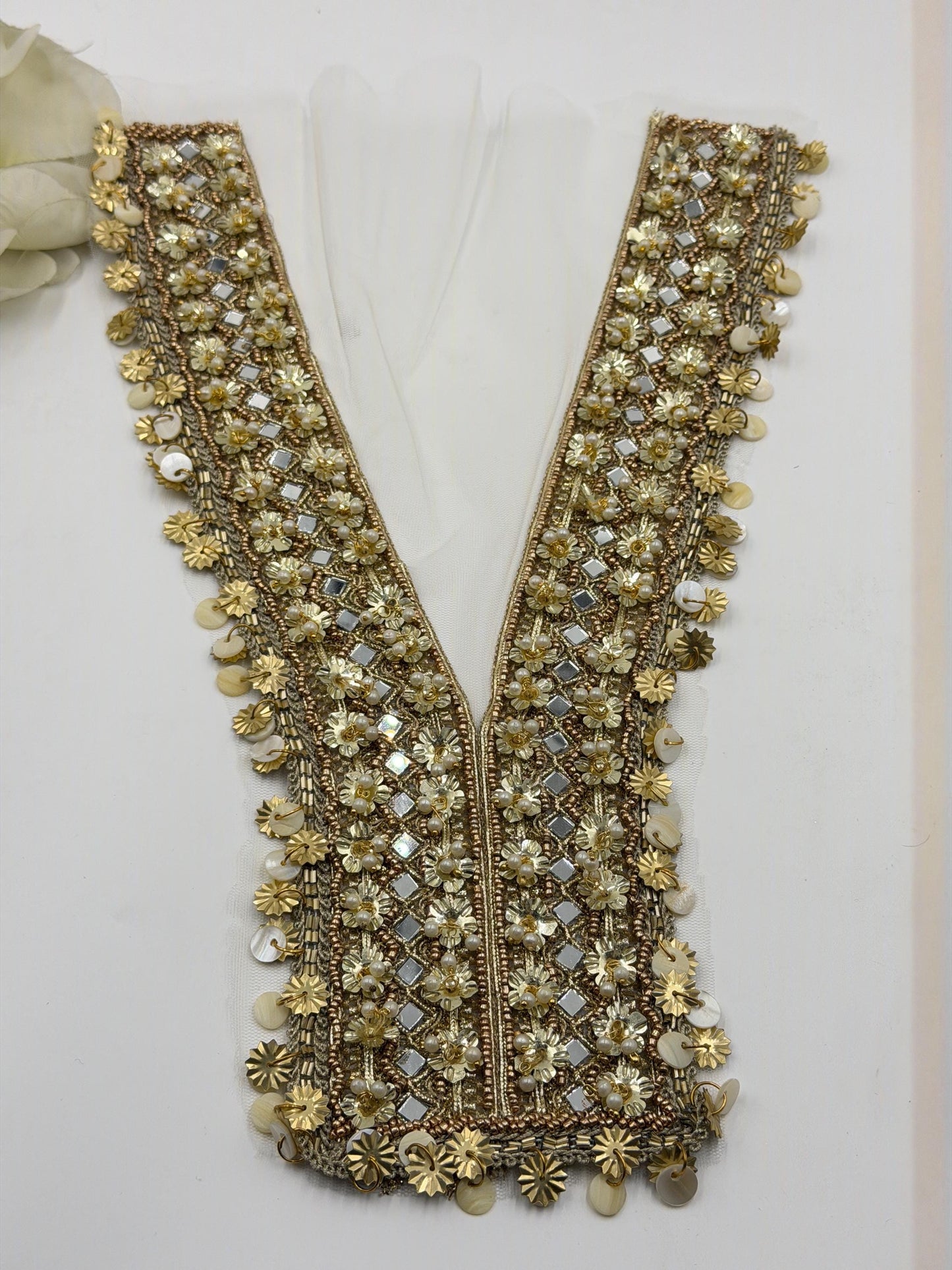 Gold Bridal Neckline Applique