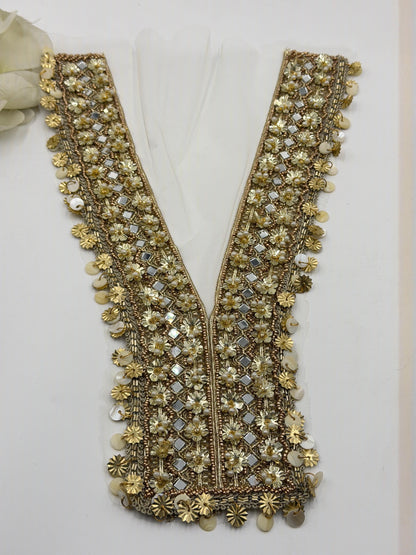 Gold Bridal Neckline Applique