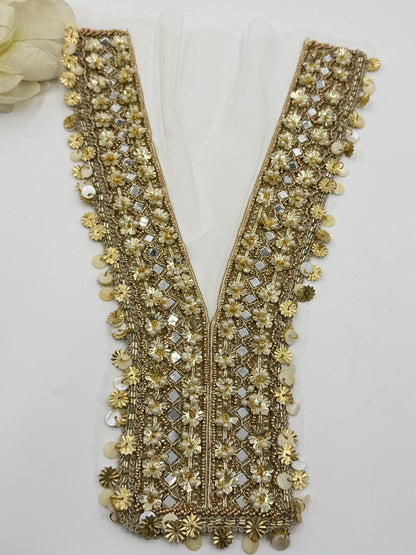 Gold Bridal Neckline Applique