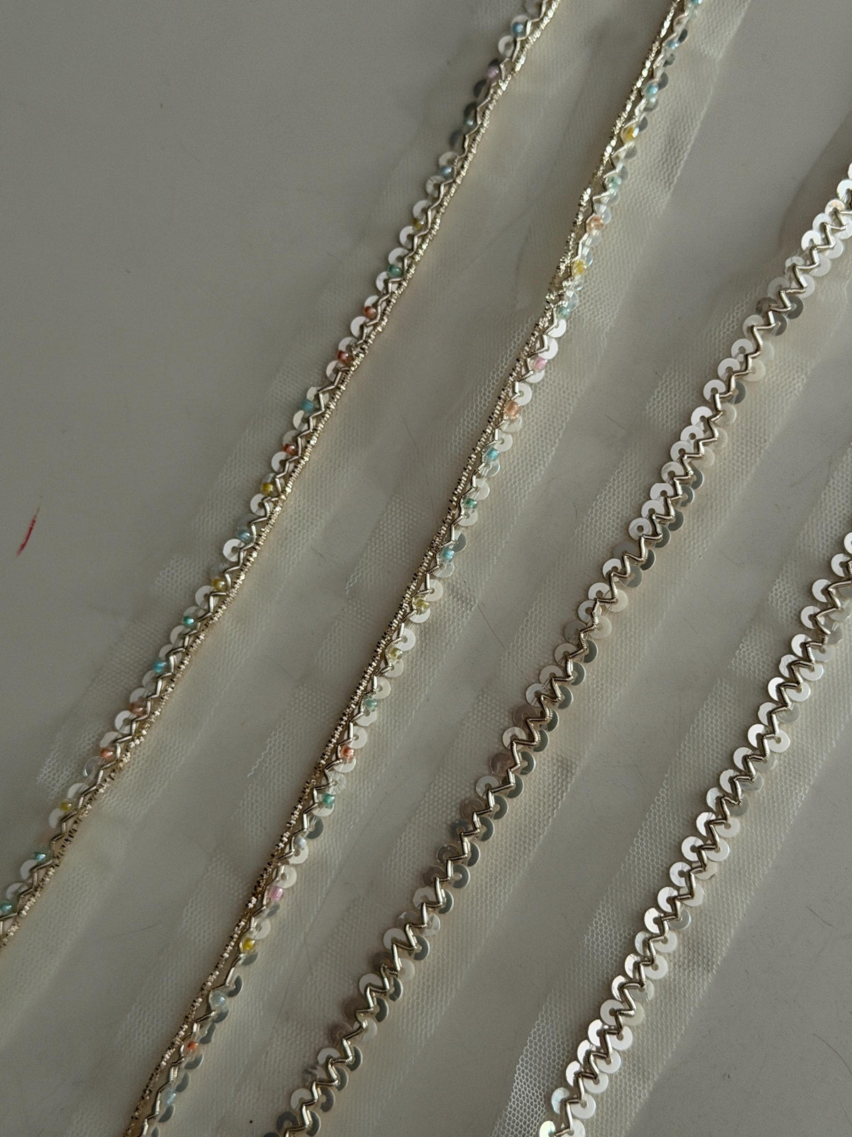 Luxury Bridal Sequin Tulle Trim