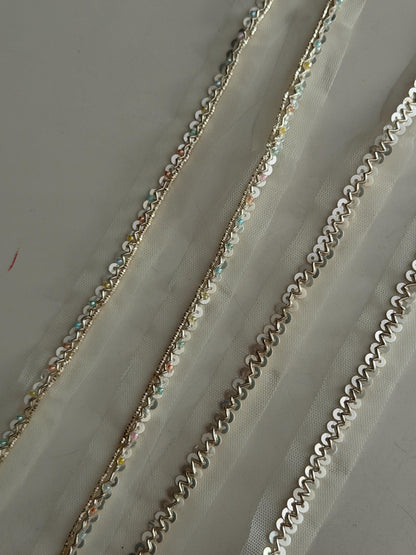 Luxury Bridal Sequin Tulle Trim