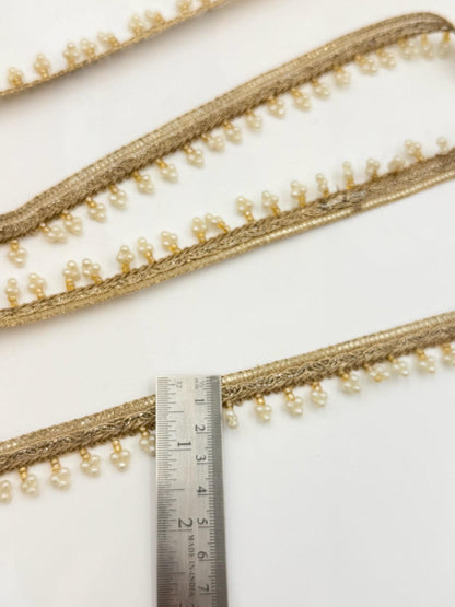Champagne Gold Pearl Beaded Trim