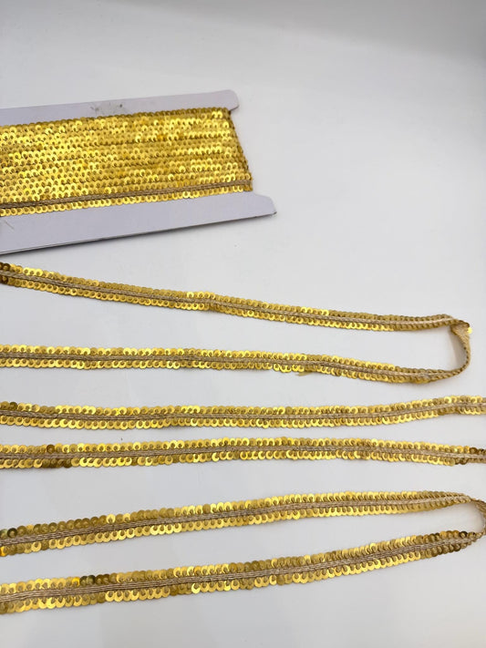 Metallic Wire & Sequin Trim Ribbon Dabka