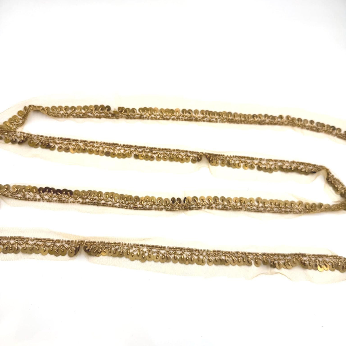 Vintage Gold Dabka Trim – Zardozi Sequin Bead Ribbon