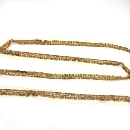Vintage Gold Dabka Trim – Zardozi Sequin Bead Ribbon