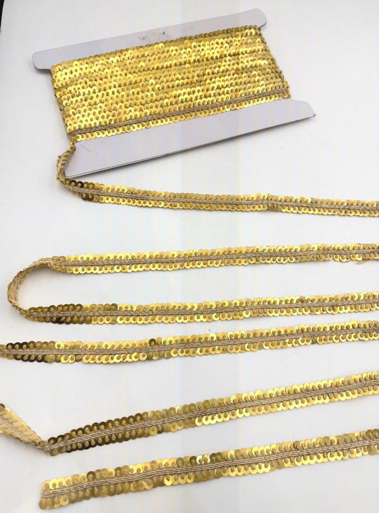 Metallic Wire & Sequin Trim Ribbon Dabka