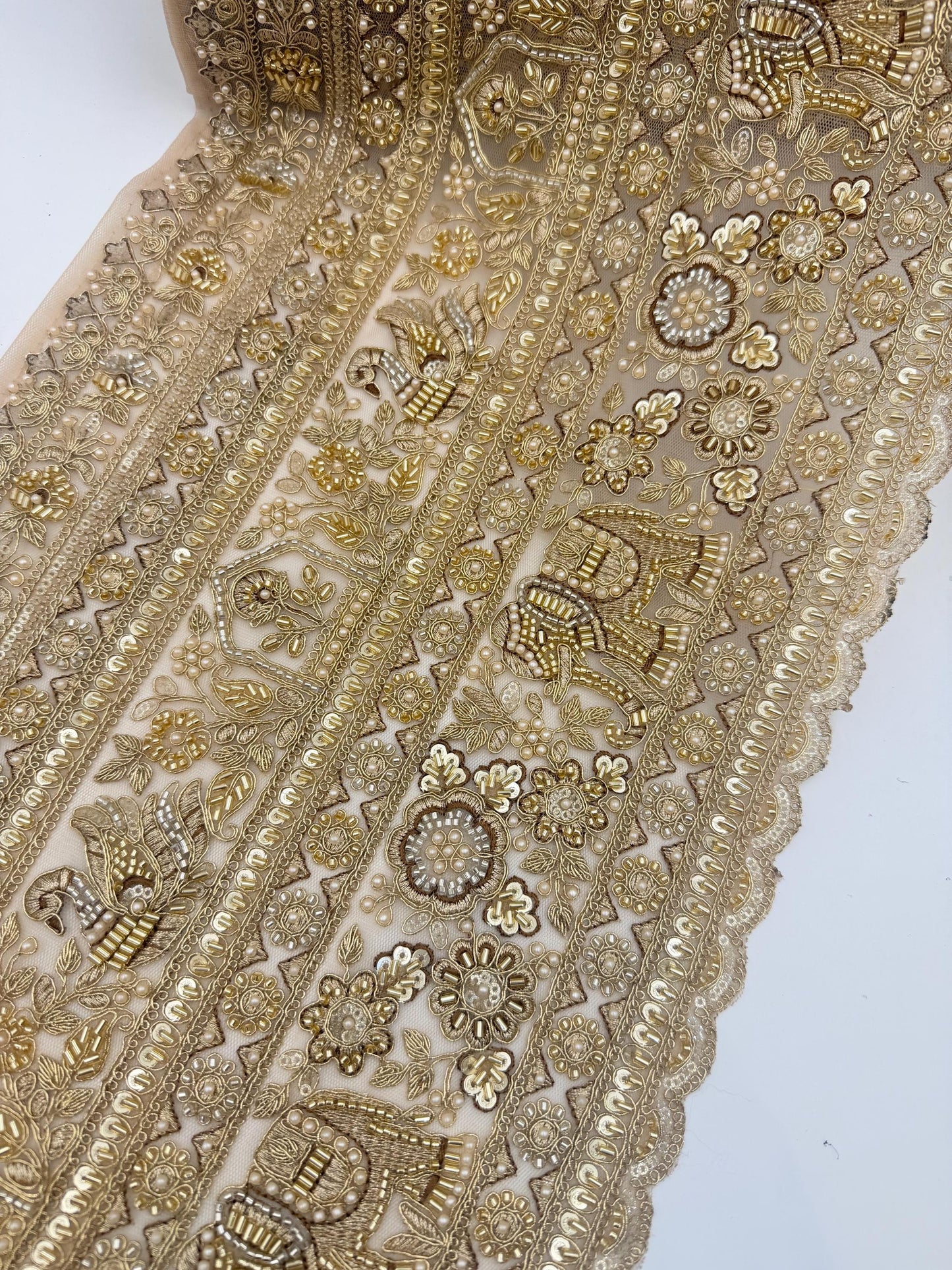 Luxury Elephant Motif Bridal Couture Trim