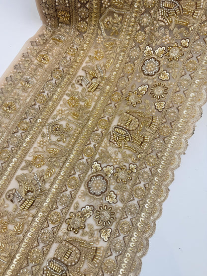 Luxury Elephant Motif Bridal Couture Trim