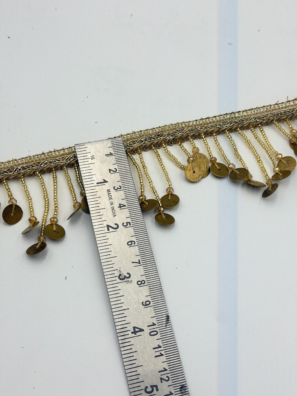 Antique Gold Coin Fringe Trim,m Metallic Tassel