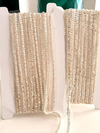 Luxury Bridal Sequin Tulle Trim