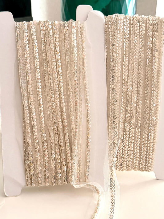 Luxury Bridal Sequin Tulle Trim