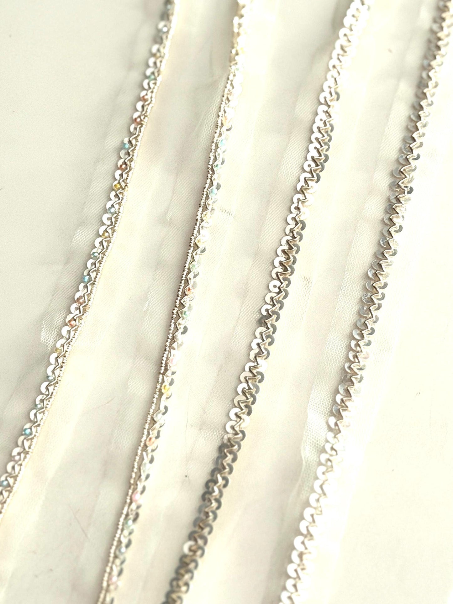 Luxury Bridal Sequin Tulle Trim