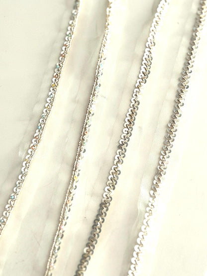 Luxury Bridal Sequin Tulle Trim