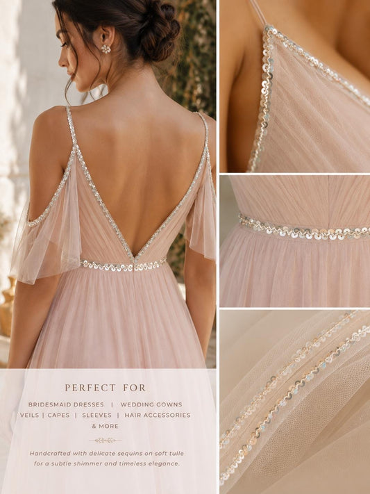 Luxury Bridal Sequin Tulle Trim