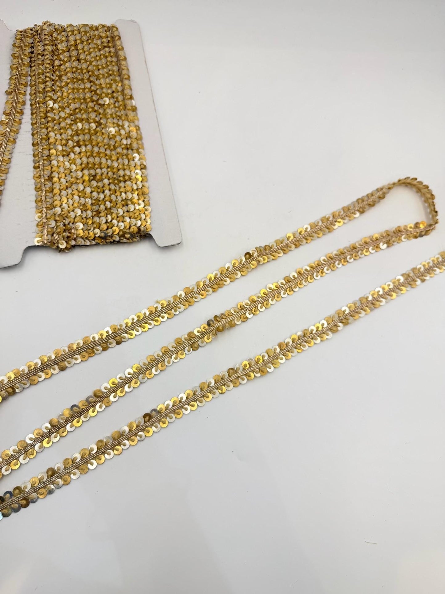 Metallic Wire & Sequin Trim Ribbon Dabka