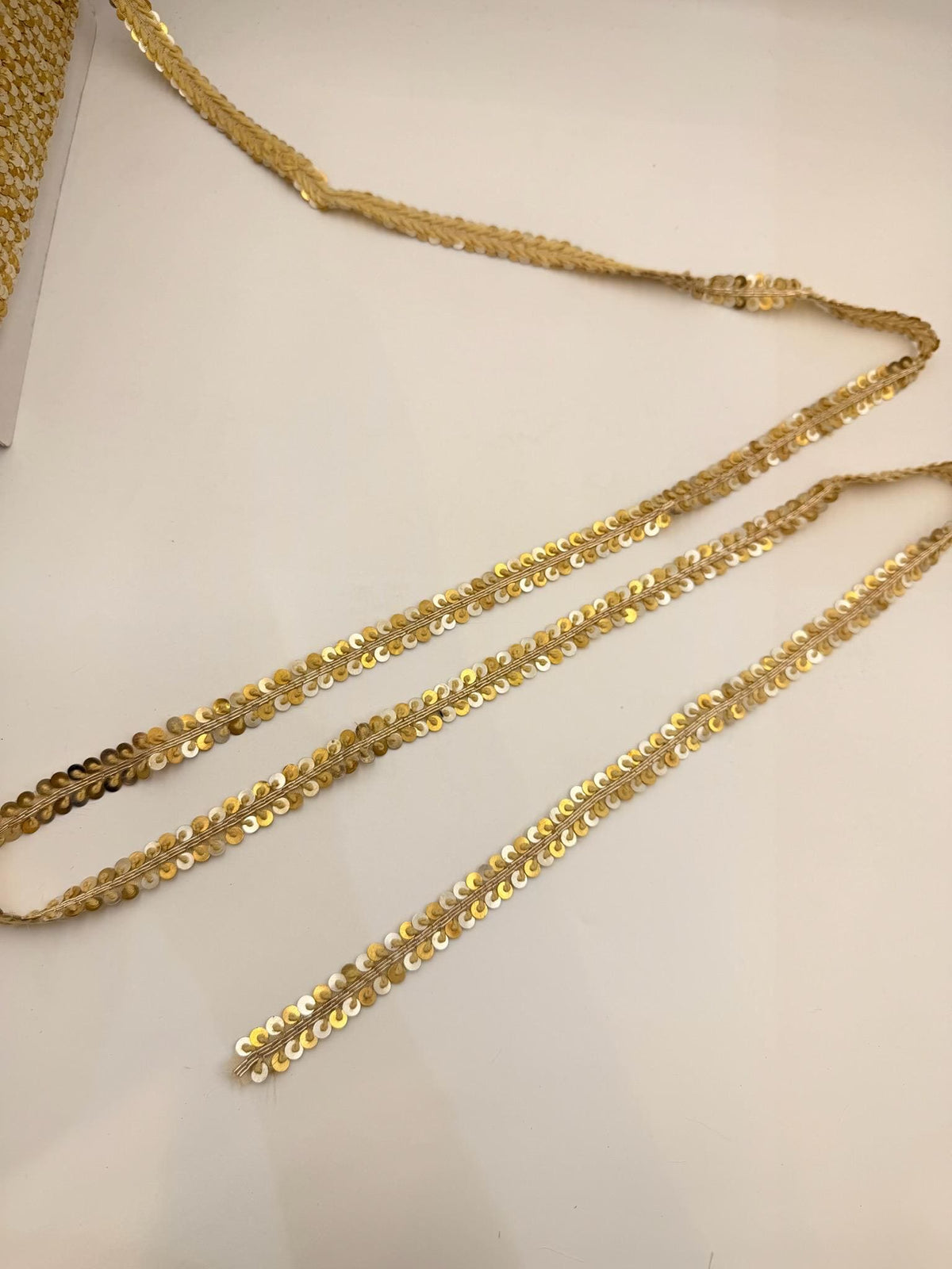 Metallic Wire & Sequin Trim Ribbon Dabka