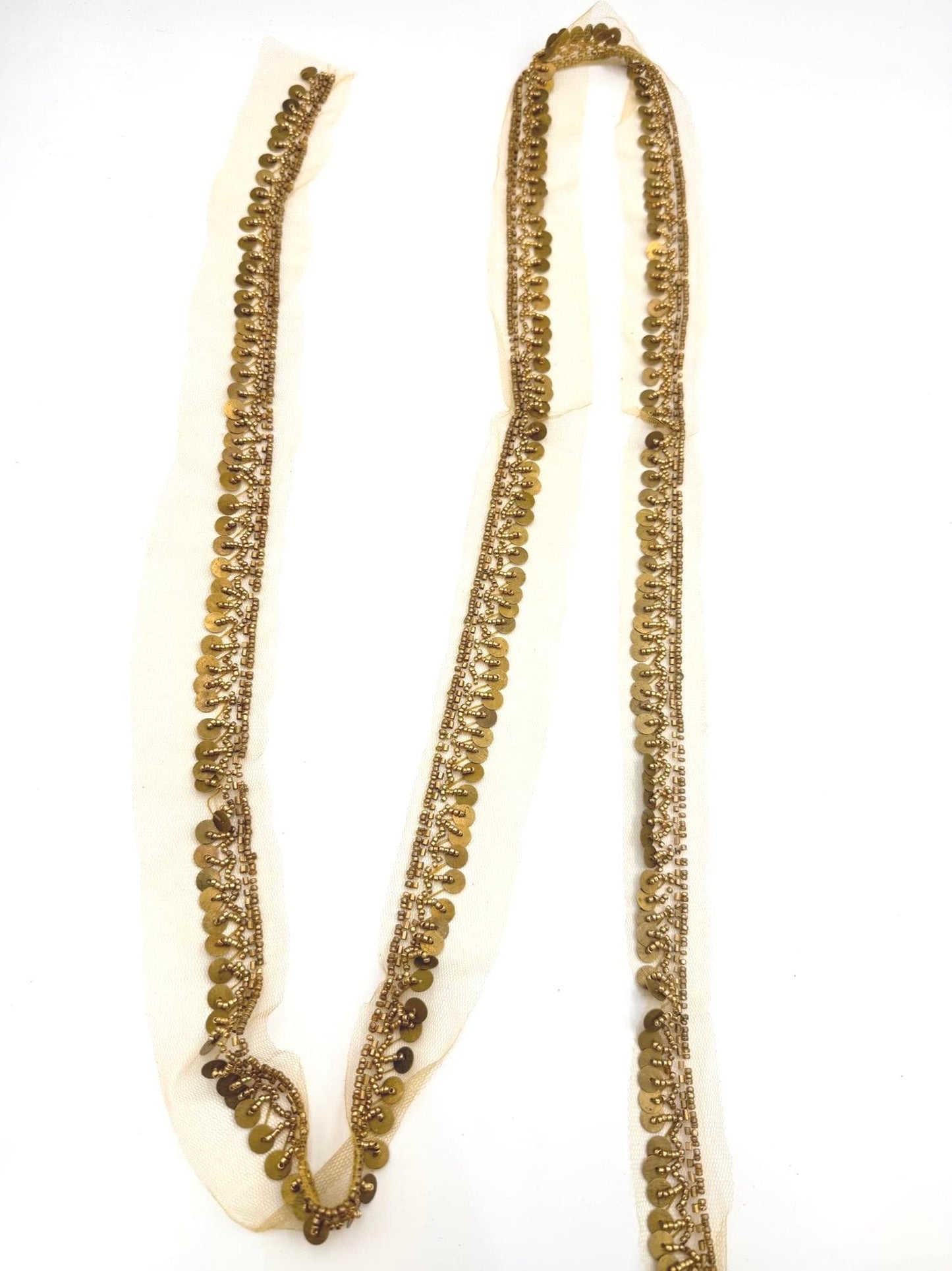 Vintage Gold Dabka Trim – Zardozi Sequin Bead Ribbon