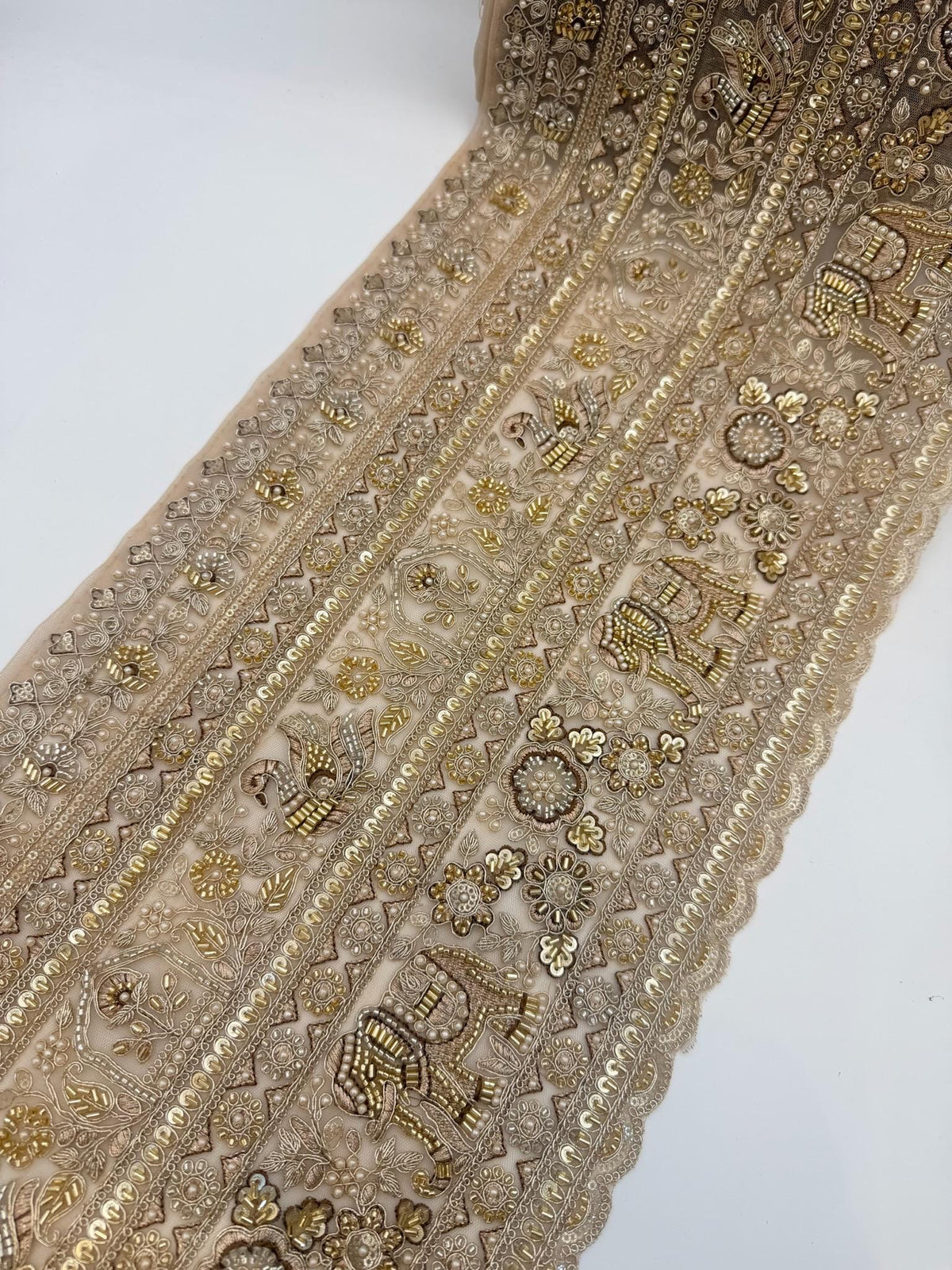 Luxury Elephant Motif Bridal Couture Trim
