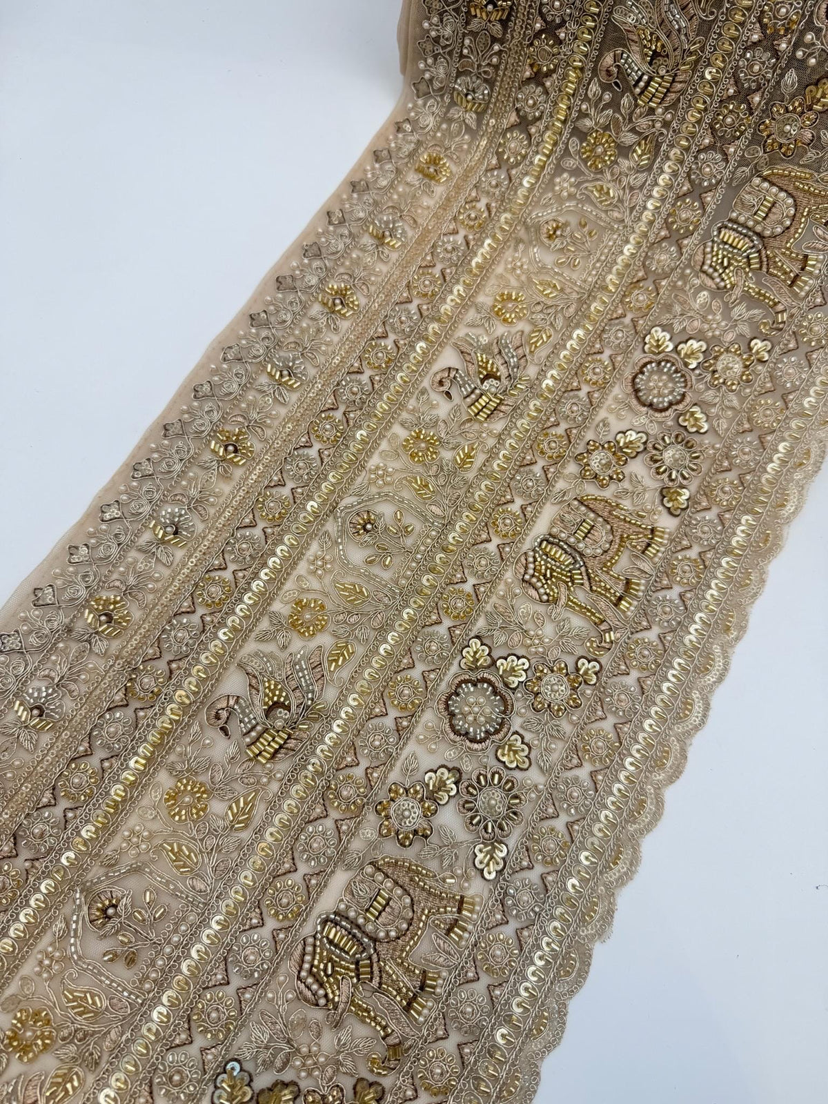 Luxury Elephant Motif Bridal Couture Trim