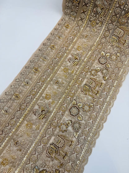Luxury Elephant Motif Bridal Couture Trim