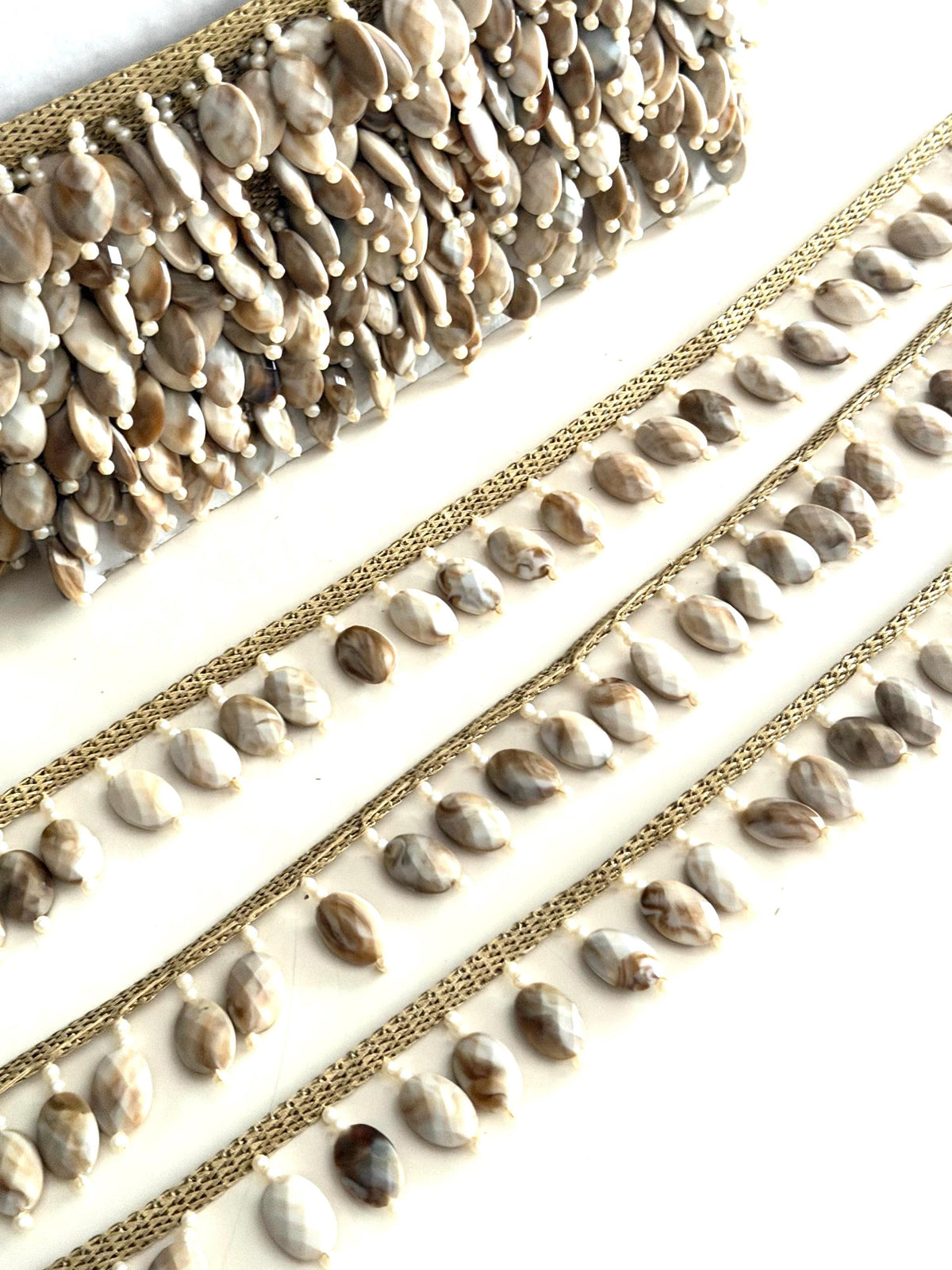 Luxury Beaded Trim with Pearls Couture Fringe