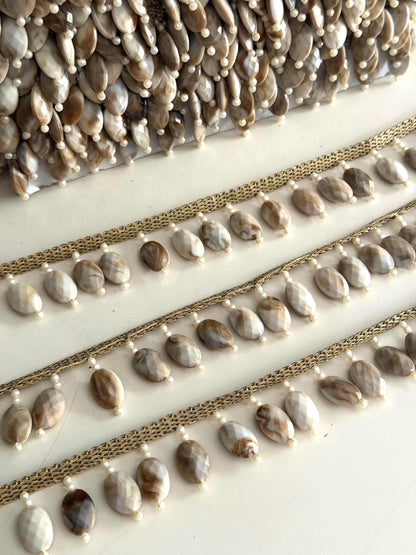 Luxury Beaded Trim with Pearls Couture Fringe