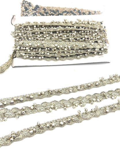 Ghungroo Lace Trim Metallic Bell Border