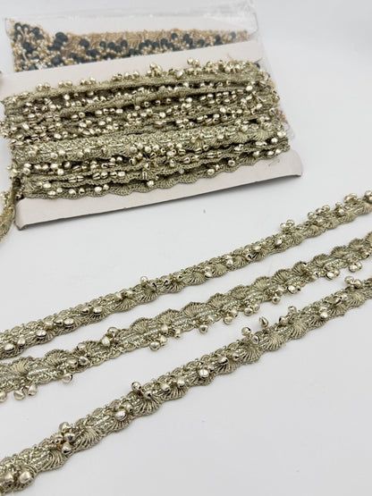 Ghungroo Lace Trim Metallic Bell Border