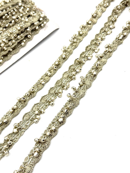 Ghungroo Lace Trim Metallic Bell Border