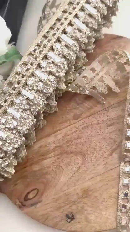 Geometric Mirrored Zircon Trim Gold
