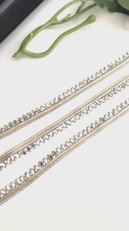 Elegant Rhinestone Border Gold