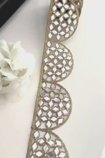 Scallop Mirror Work Border Belts Antique Gold