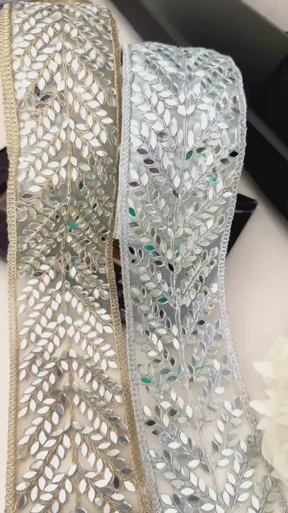Mirror Trim Bridal Belt Silver
